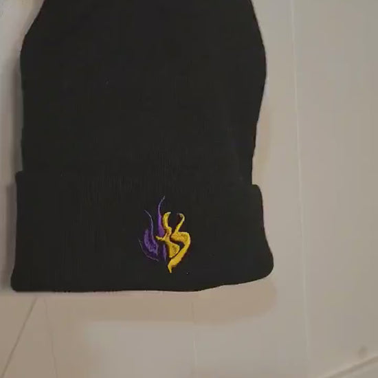 Bumbleby Embroidered Beanie hat | Custom cozy winter knitted skull cap with Yang and Blake's emblem